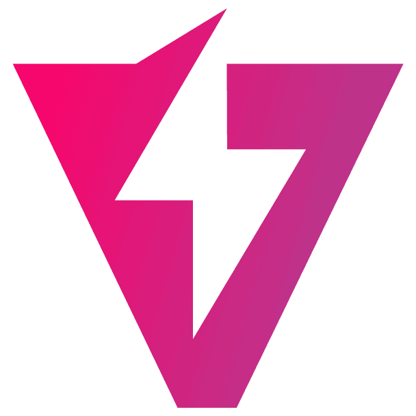 Veltrea logo featuring a stylized pink lightning bolt and letter V, supporting sustained energy and